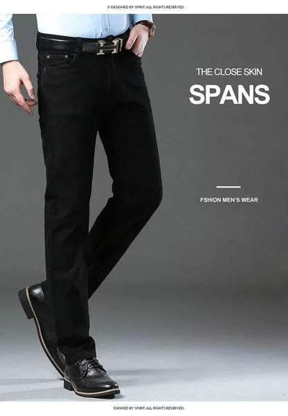 Spring Autumn Fashion Brown Business Casual Stretch Denim Pants Male Brand Trousers Men's Clothing Slim Jeans Plus Size 28-44
