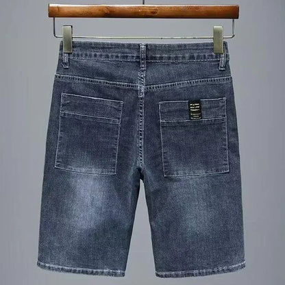 2026 Mens Summer Distressed Denim Shorts Baggy Casual Ripped Jeans Straight Leg Five Inch Shorts Streetwear Loose Fit
