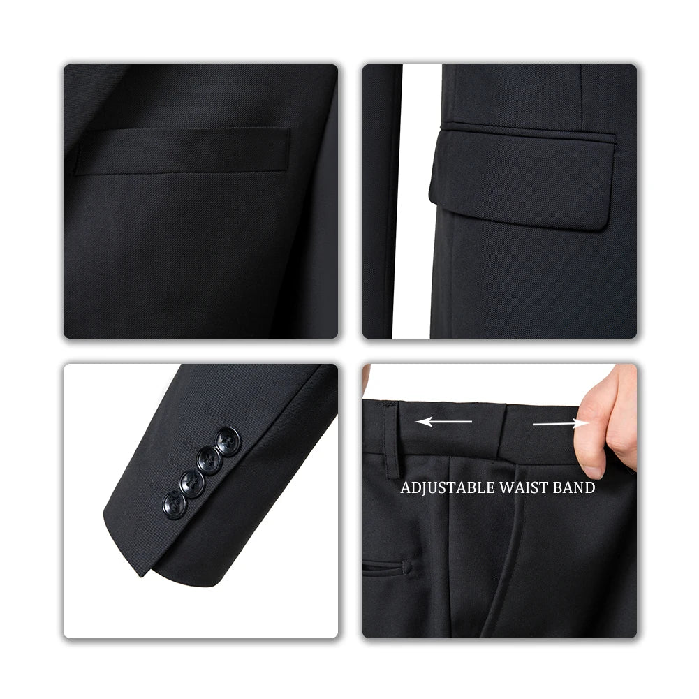 Men's suit 3-piece jacket vest pants size XS-XXXL casual fashion single-breasted jacket wedding party elegant and stylish