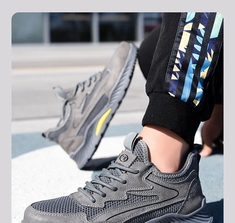 summer mesh safety shoes breathable work shoes industrial construction indestructible shoes for men steel toe safety work boots