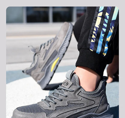 summer mesh safety shoes breathable work shoes industrial construction indestructible shoes for men steel toe safety work boots