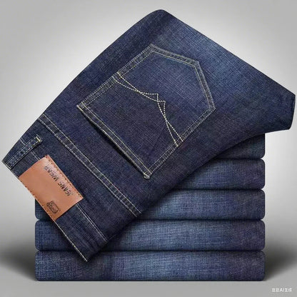Comfortable Straight Soft Business Biker Jeans for Autumn Classic Black Jeans for  Men's Classic Blue/Black  Winter warm