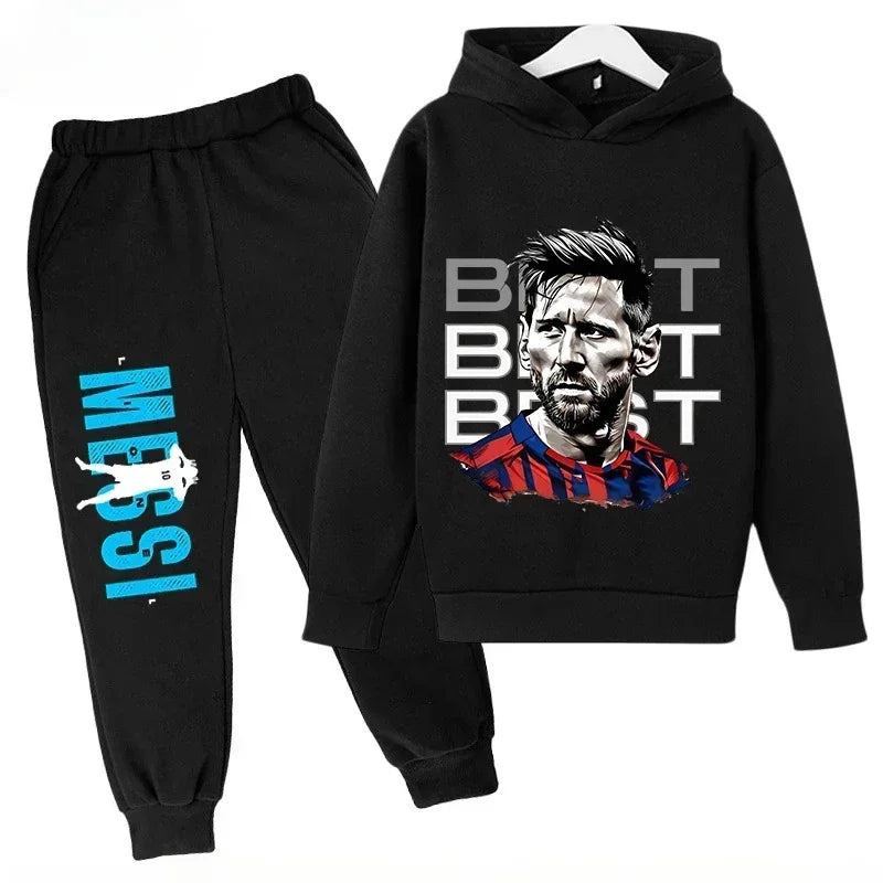 Messi Print Children's Set Sports Hoodie Pants Suit 2pcs Set Boys Girls Baby Kid Clothing Casual Fashion Autumn Winter sportsuit
