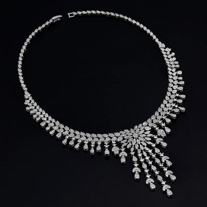 2024 New 4-Piece Designer Bride Wedding Jewelry Set Women's Discount Fashion Elegant Women's Set Wedding Neck Jewelry Bride