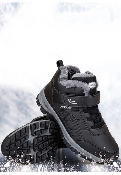 Winter Men Boots PU Leather Snow Boots Man Plush Warm Causal Shoe Waterproof Men Boots High Quality Male Sneakers Ankle Boots