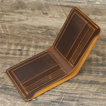 Men's Crazy Horse Leather Wallet, Genuine Leather Wallet, Card Bag, Simple Retro European and American Style, Mens Purse 2026
