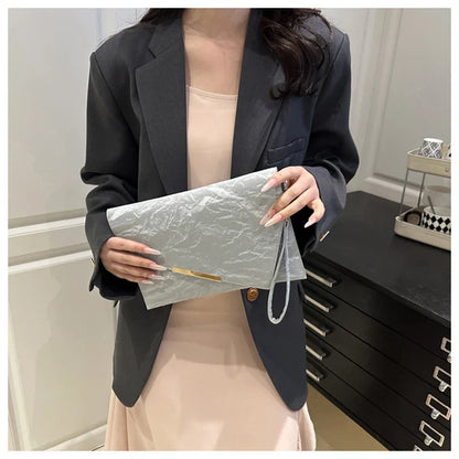 Fashion Women Clutch Soft PU Leather Solid Color Evelope Bag Wristlet Bags Female Small Handbags Day Clutches Evening Party Bags
