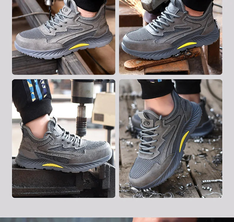 summer mesh safety shoes breathable work shoes industrial construction indestructible shoes for men steel toe safety work boots
