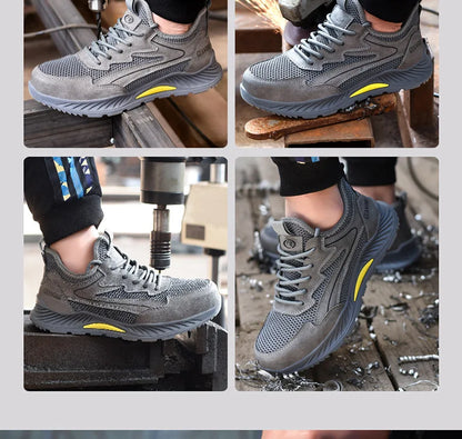 summer mesh safety shoes breathable work shoes industrial construction indestructible shoes for men steel toe safety work boots
