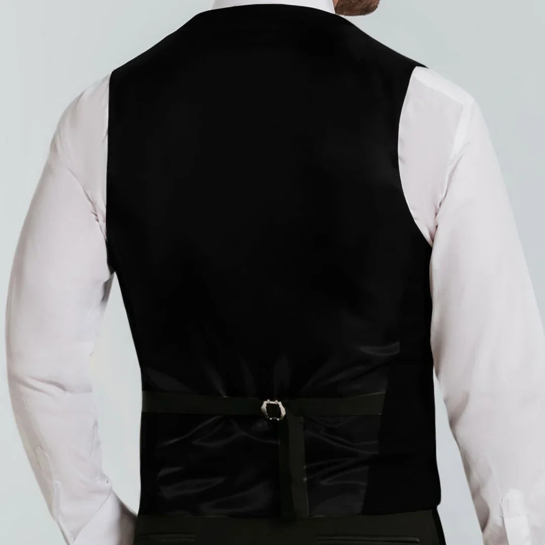 Men Vest Black With Lapel Single Button Waistcoat For Wedding Birthday Party Prom Business Work Daily Casual Men Suit Vest