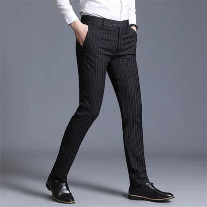 Autumn New Men's Suit Pants, Asian Sizes Office Trousers, Available in Blue, Red, Gray, and Black.