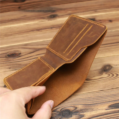Top Genuine Leather Men's Wallet Retro Driving Licence Wallets for Men Durable Leather Portfel Male Cartera Hombre Purse for Men