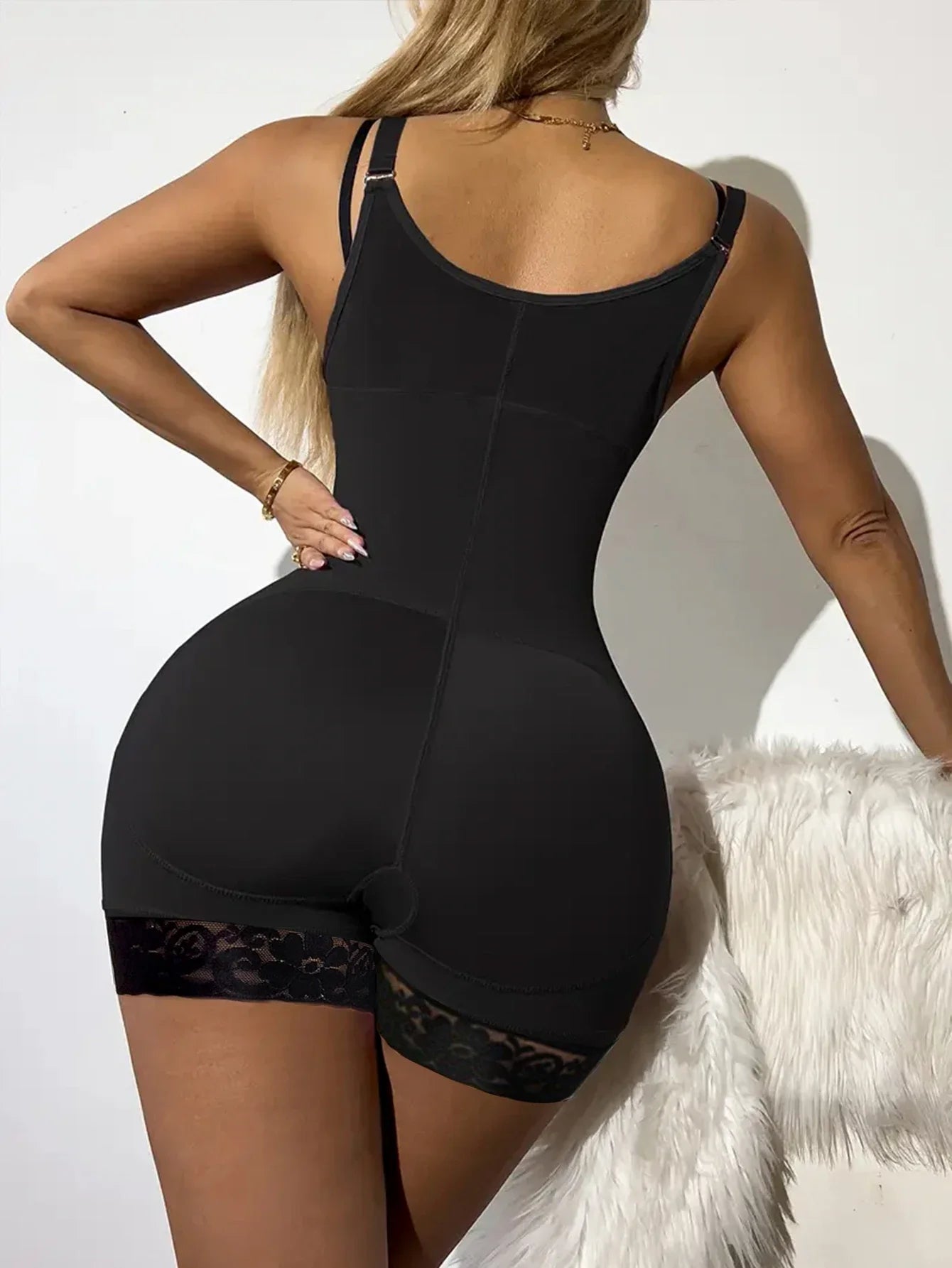 Women Tummy Control Fajas Post Surgery Compression Body Shaper With Open Crotch
