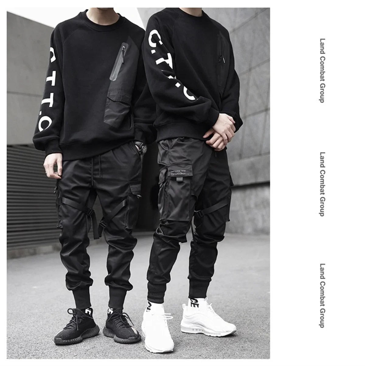 Black Hip Hop Cargo Pants Summer Versatile Fashion Brand Trousers Fashion Loose Gothic Korean Sweatpants Streetwear Males