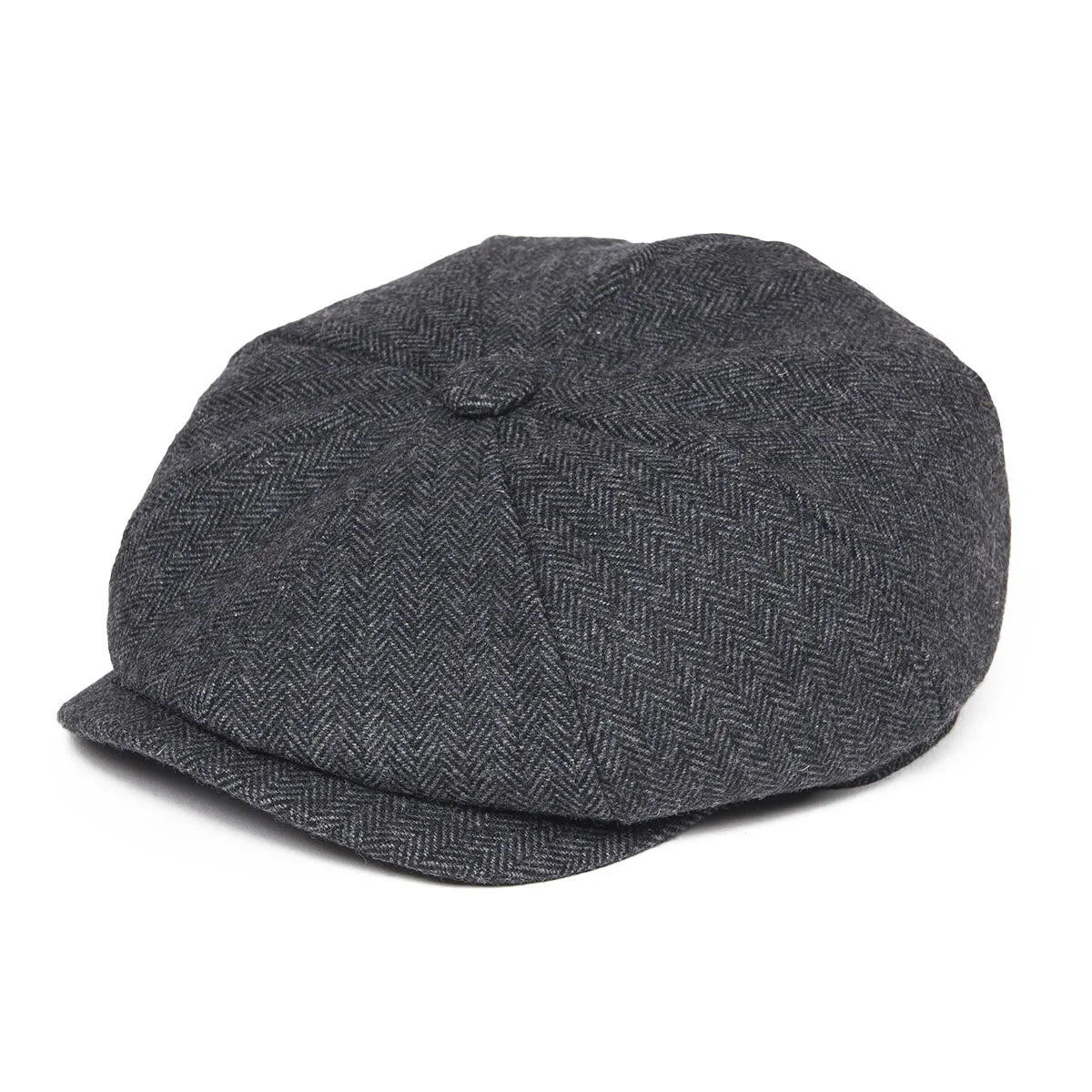 Wool Tweed Newsboy Cap Herringbone Men British Gatsby Retro Hat Driver Flat Cap for Male Vintage Herringbone Beret