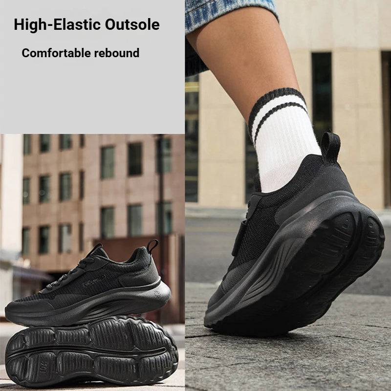 Men's Casual shoes Soft Sole Resilience Comfortable Breathable Pantshoes Black White Mesh Male Sneakers 672616702