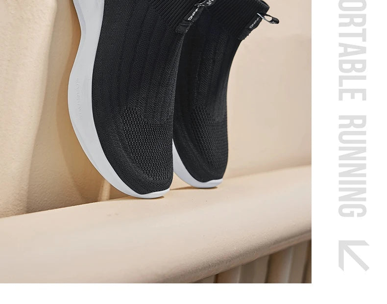 Lightweight Slip-On Men Running Shoes Breathable Mesh Upper Cushion Comfort Soft Soled Male Sneakers 672542215F