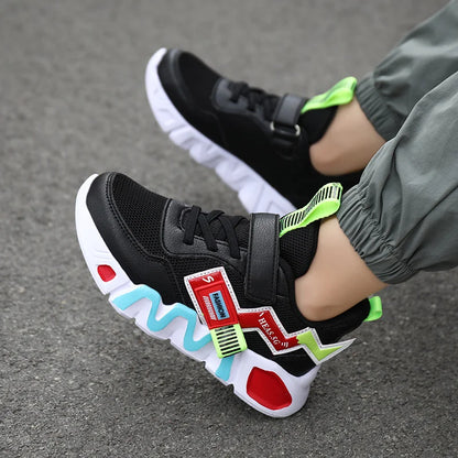 Cartoon Kids Boys Basketball Shoes Soft Sole Sneaker Outdoor Children Sports Running Shoes Non-slip Breathable Walking Sneaker