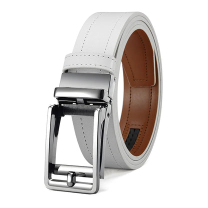 Men's Fashionable Leather Belt Men's High-quality Leather Belt Business Automatic Buckle Ratchet Belt Randomly Adjustable