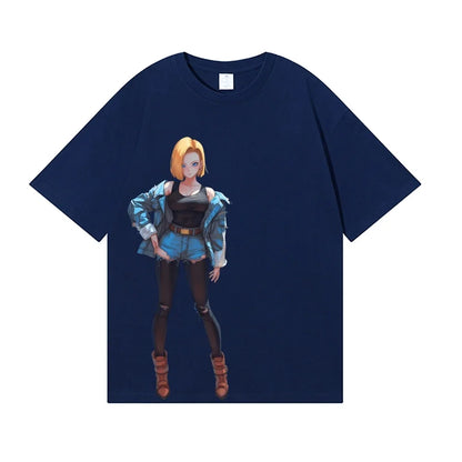 Dragon Ball Android 18 Japanese Style Classic Tee High-quality Streetwear Men's Clothing Women Clothing 2026 Summer New T Shirt
