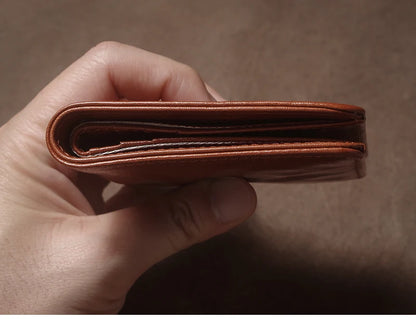 Genuine Leather Wallet High Quality Multi-Card Slots Ultra Slim Lightweight Credit Card Holder Men Women Bifold Money Clip