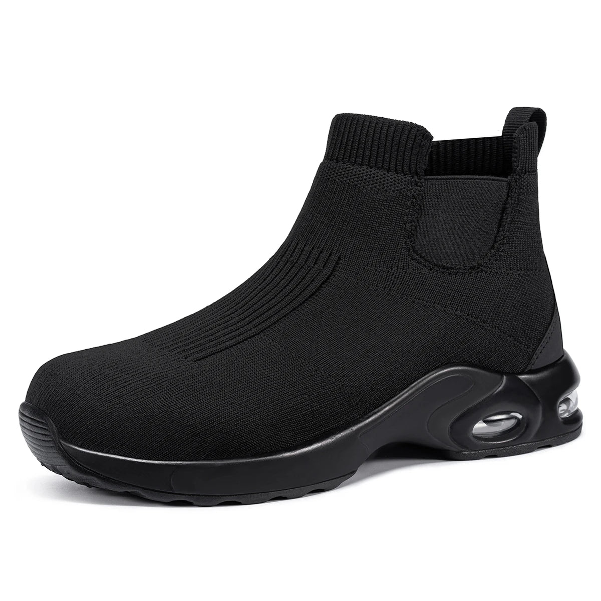 Steel Toe Shoes for Men Women Water Resistant Work Boots Non Slip Safety Sneakers Slip On Industrial Air Cushion Chelse