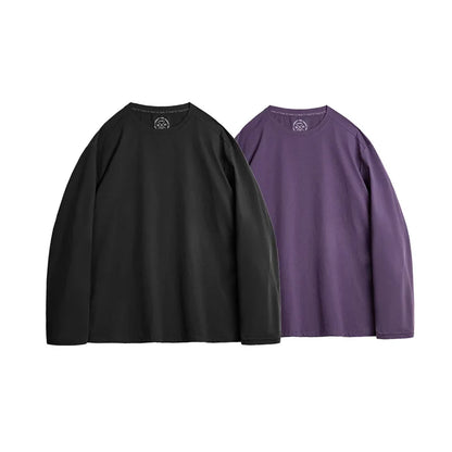 Casual 7A Anti-Bacterial Quick-Dry Long Sleeve T-Shirt Men's Spring Cool Comfort Breathable Tops Round Neck Layering Tee