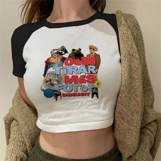 Dtmf Bad Bunny top tees women kawaii Classic Colorful Grunge harajuku  top tees anime Psychedelic harajuku korean clothes kawaii