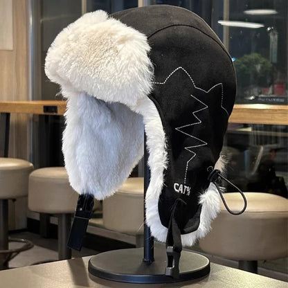 Russian Hat New Thick Warm Winter Hats for Men Women Fleece Fur Lined Beanie Hat Male Female Snow Ski Trapper Earflap Cap