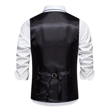Men's Herringbone Vest Spring/summer V-neck Single Breasted Patchwork Waistcoat Slim Fit Mens Casual Suit Vest Best Dress