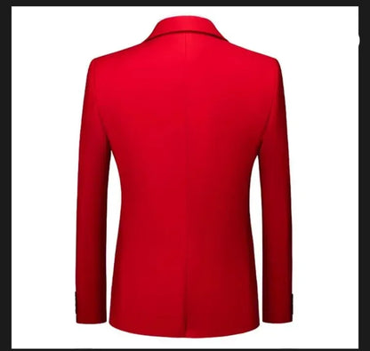 New Men Pure Colour Business Social Office Suit Slim Fit Jacket Fashion Simple Groom Wedding Tuxedo Dress Blazers Coats