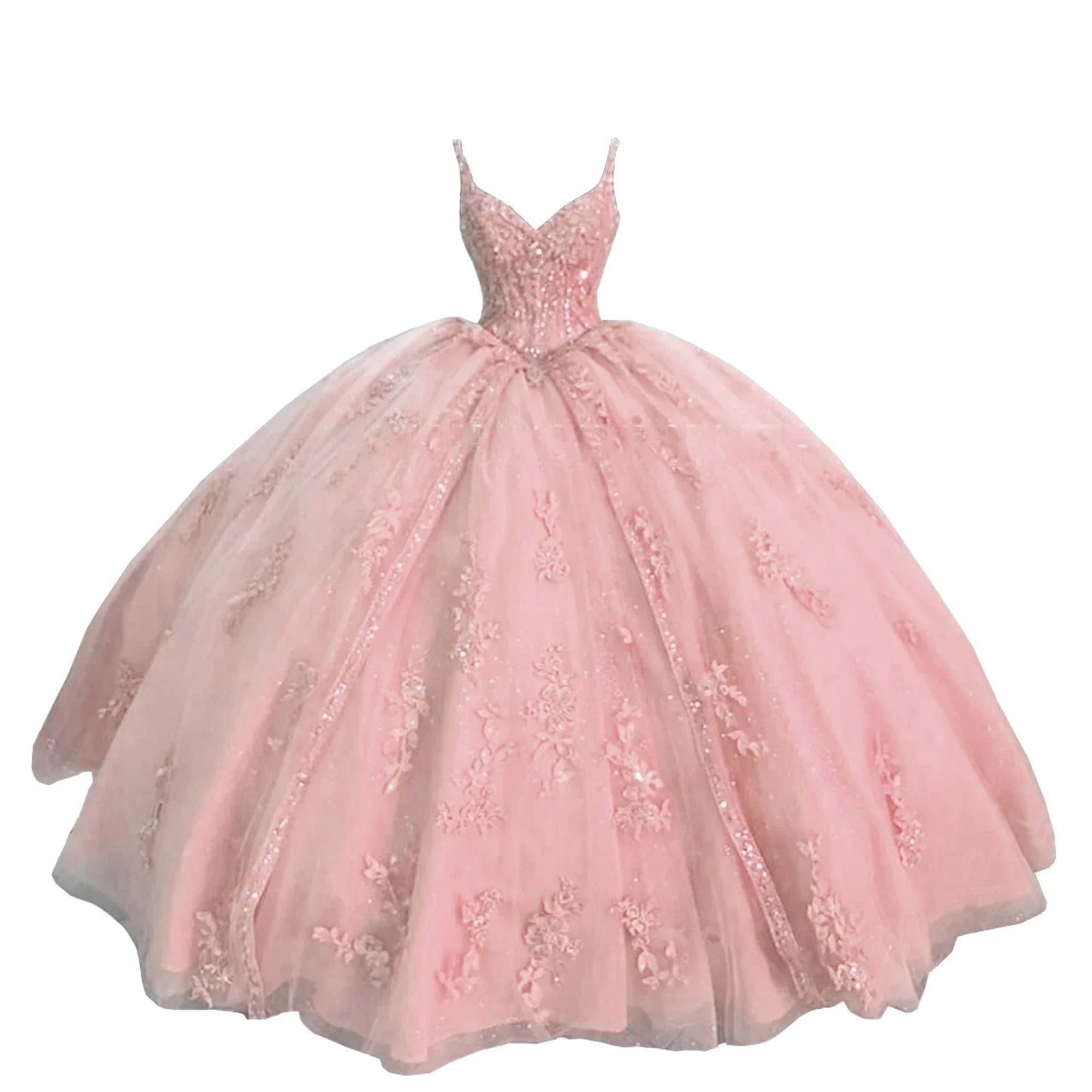 Women's Sweetheart Quinceanera Dresses Ball Gown Spaghetti Straps Applique Sweet 16 Dresses for Teens