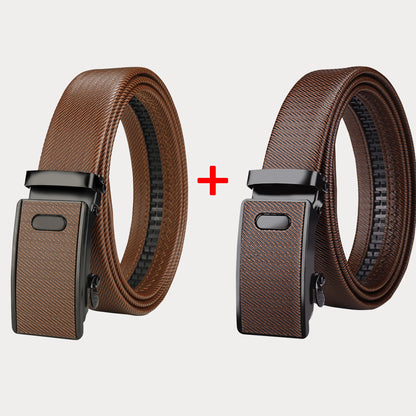 Two Pack New Men's Belt Automatic Buckle Waist Belt Korean Version Trendy Casual Versatile Middle-Aged Youth Business Pants Belt