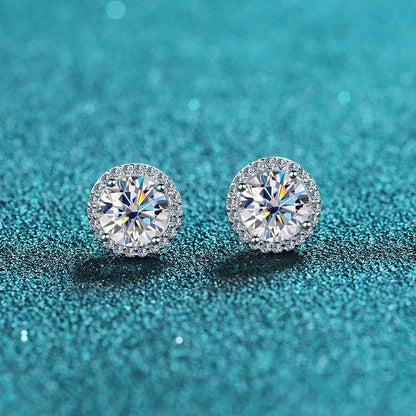 1ct D Color Moissanite Earring For Women Wedding Fine Jewely with GRA 925 Sterling Sliver Plated 18k White Gold Earring
