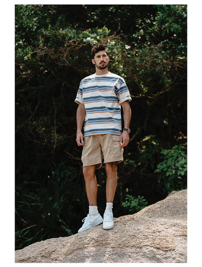 2024 Summer New  Oversize Lightweight 190g  Quick Dry Fabric Cargo Drawstring Shorts Men Cool Fishing Hiking Shorts