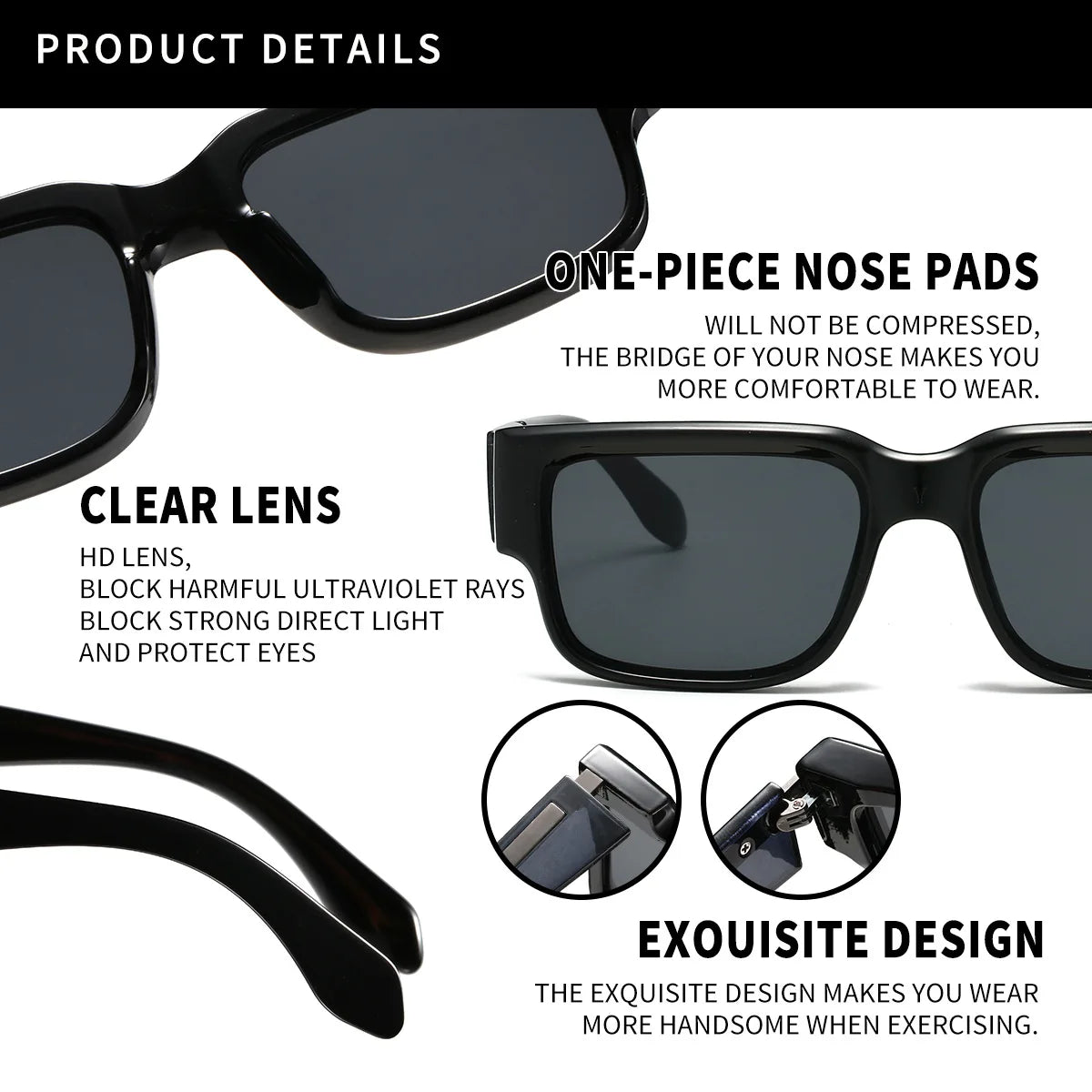 New Square Sunglass Men Luxury Sunglasses Women Vintage Fashion Glasses Summer Vacation Gafas De Sol Hombre Lunette Soleil Femme