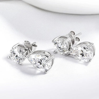 6CTTW D Color Moissanite Drop Earrings for Women Sparkling Lab Diamond 925 Sterling Silver Elegant Party Earrings