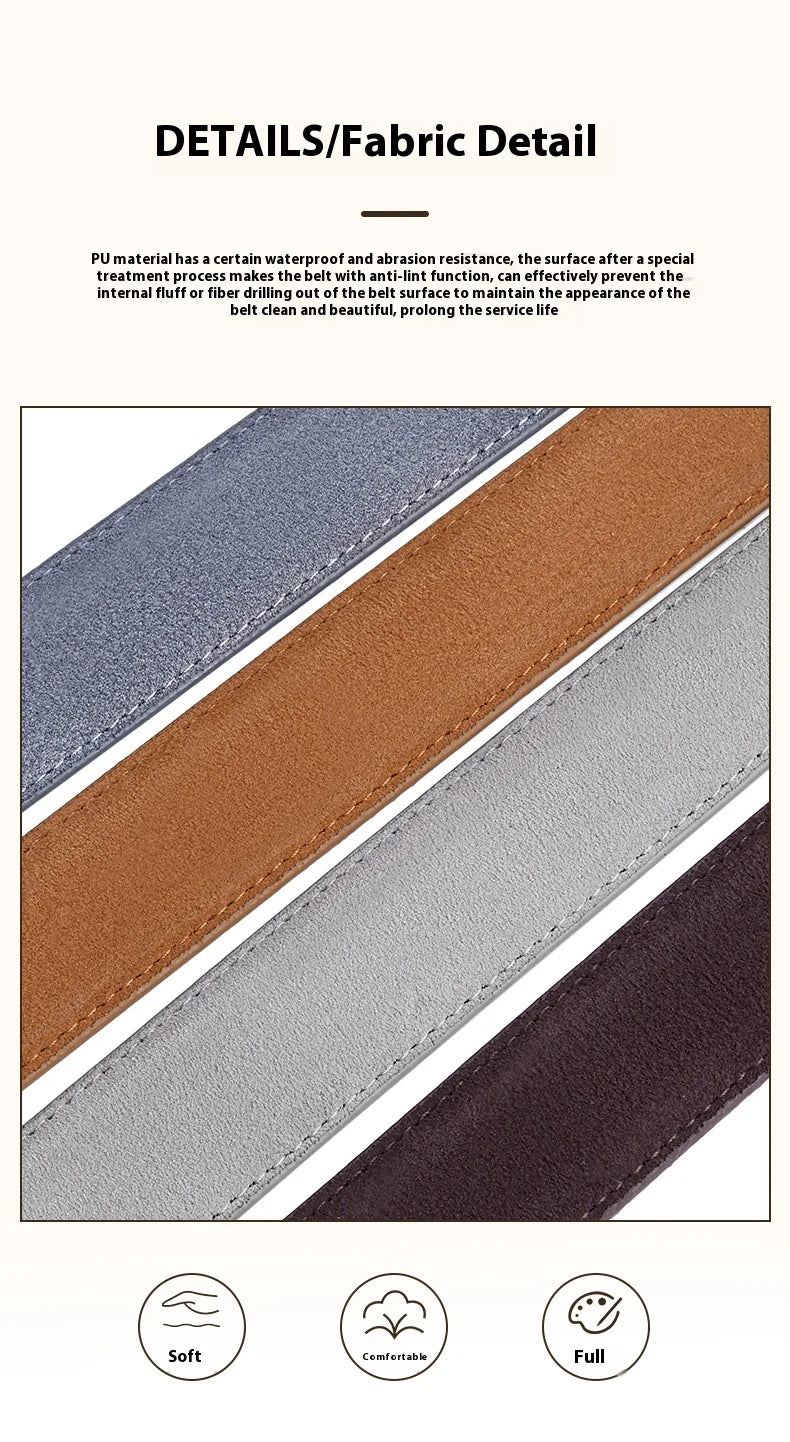 Sude Belt Cow Genuine Leather For Man And Lady With Oxford Fabric Strap Genuine Leather Luxury Pin Buckle Blue Belts
