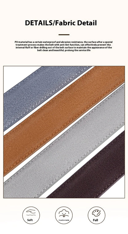 Sude Belt Cow Genuine Leather For Man And Lady With Oxford Fabric Strap Genuine Leather Luxury Pin Buckle Blue Belts