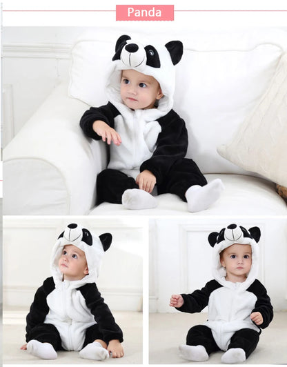 Cute Monkey Tiger Dinosaur Cosplay Costumes Boys Girls Toddler Animal Jumpsuit Baby Rompers Infant Clothes Pyjamas Kids Kigurumi
