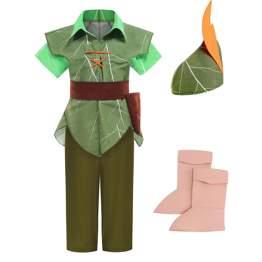 Green Elf Peter Pan Performance Costume Peter Pan Christmas Kids Party Boys Dress Up