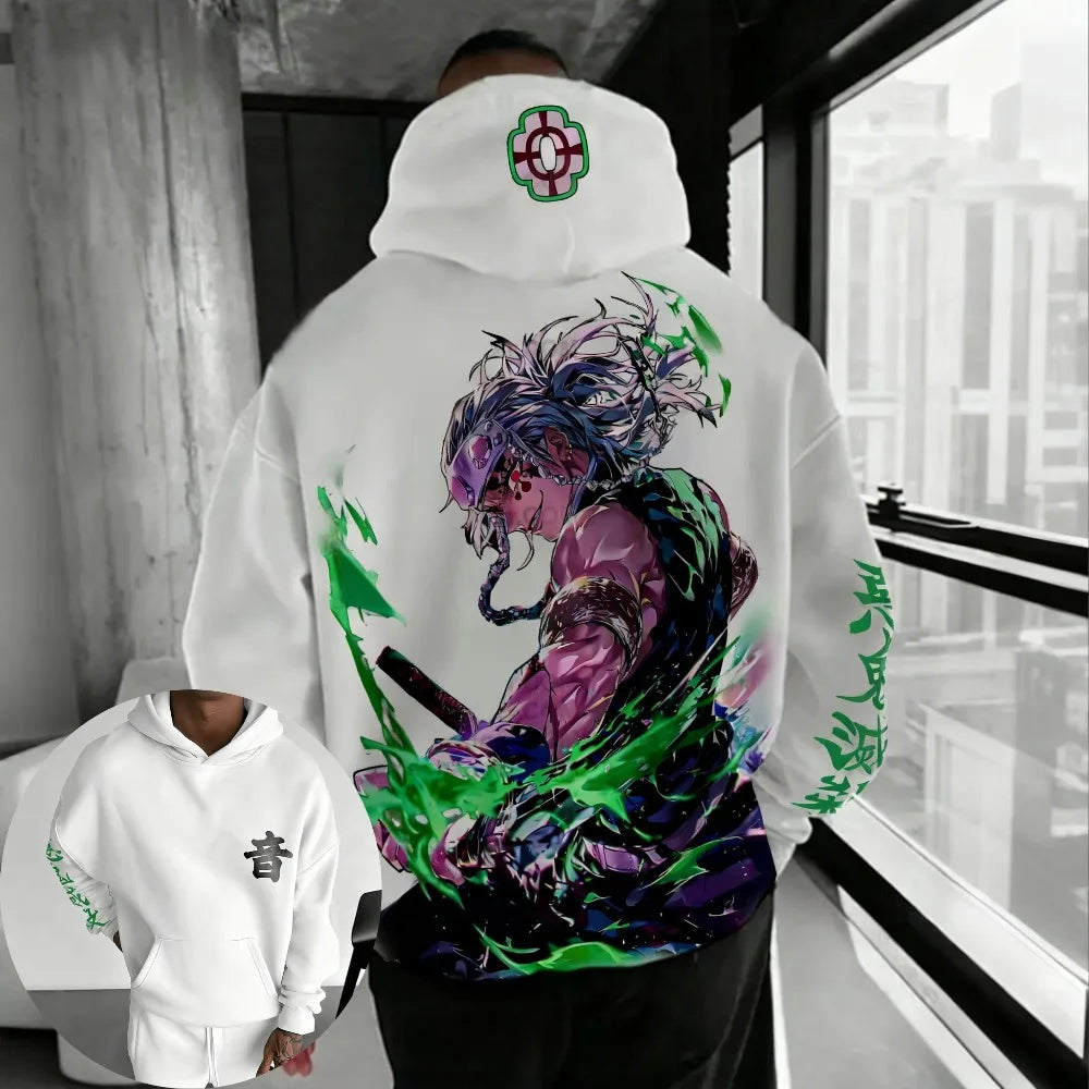 Demon Slayer Men's Hoodie Sweater Tanjiro Kamado Japan Anime Spring Autumn New Boys Children's Long-sleeved Parent-child Outfit