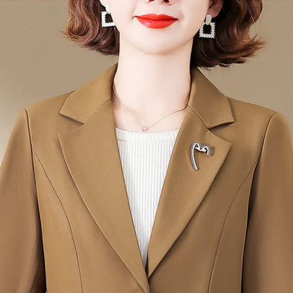 Fashion Ladies Blazer Short Women Blazer Autumn New Korean Office Lady Notched Collar Retro Chic Casual Solid Suit Jackets 2025