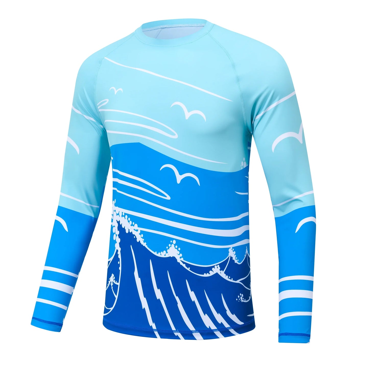 Men's Summer Fishing Shirt for Beach Vacation Swimming T-shirt, Quick-dry UPF 50+ Rash Guard Breathable Top for Board Sports