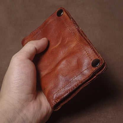 Luxury Brand Men's Genuine Leather Wallet High Quality Vintage Bifold Money Clip Credit Card Holder with Zipper Coin Pocket