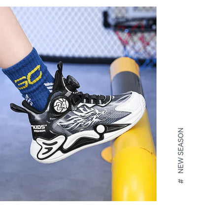 Luxury Boy Sneaker 2025 New Fashion Outdoor Kids Basketball Shoes Soft Sole School Children Sports Shoes for Boy 4 To 12 Years