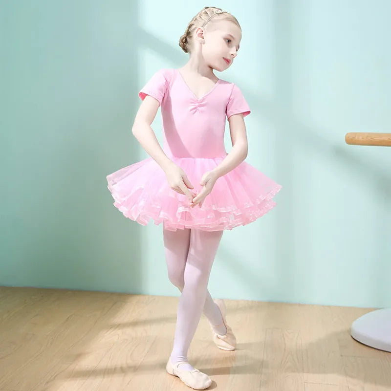 Children's Dance Costume Girl Dress Tutu Outfit Vestido Girls Clothes Ballet Leotard Robe Fille Summer Ballet Skirt Baby Dresses