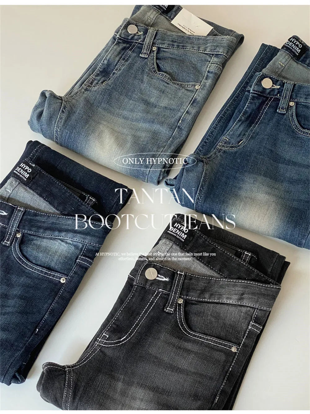 High Waist Sexy Split Denim Jeans Long Leg Lengthening Bell Bot Cotton Stretch Denim Pants for Women Spring Autumn