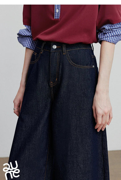 Women Denim Jeans 2025 Autumn New loose Curved Banana Wide Leg Pants
