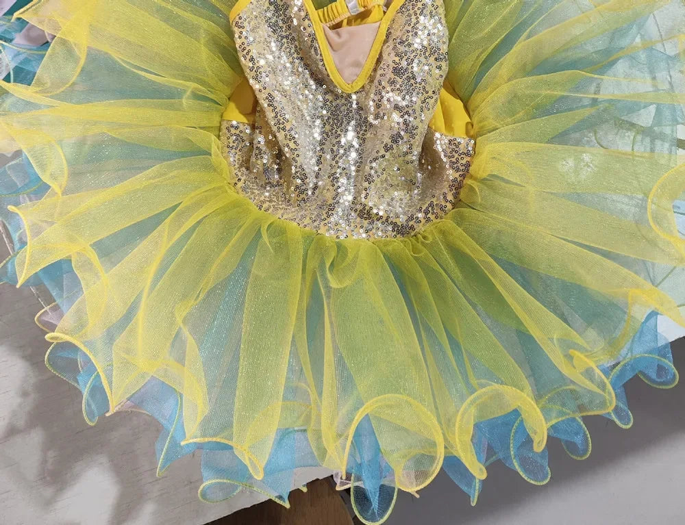 Summer Ballet Dance Dress Girl Stage Tutu Girls Dresses Costume Baby Clothing Robe Fille Kids Outfit Vestidos Children's Day